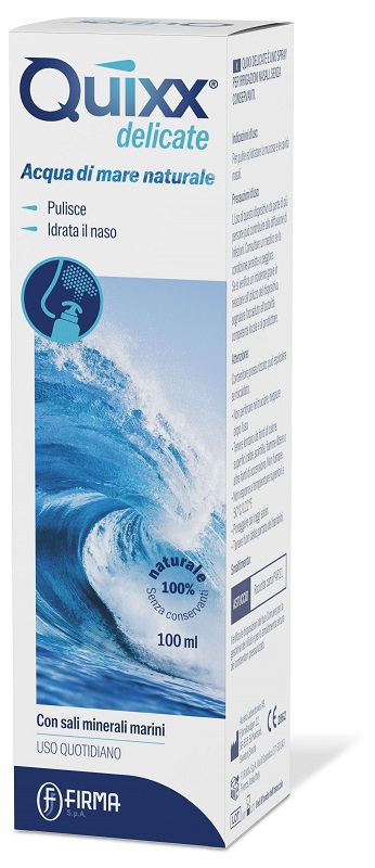 SOLUZIONE SPRAY PER IRRIGAZIONI NASALI QUIXX DELICATE ACQUA MARINA ISOTONICA 100 ML - Farmadott.it