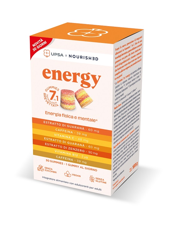 UPSA X NOURISHED ENERGY 30 GIORNI NUOVA FORMULAZIONE 30 GUMMIES - Farmadott.it