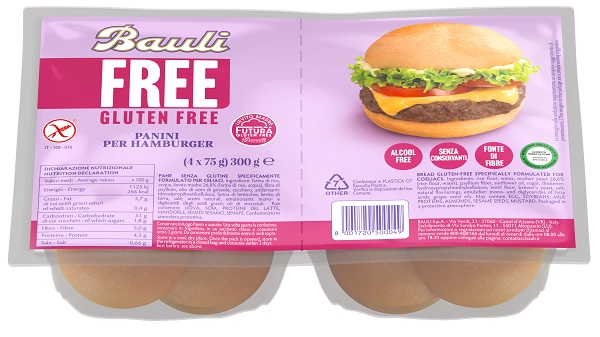 BAULI FREE PANINI HAMBURGER 4 PEZZI DA 75 G - Farmadott.it