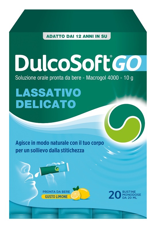 DULCOSOFT GO 20 BUSTINE DA 20 ML GUSTO LIMONE SENZA ZUCCHERO SENZA GLUTINE SENZA LATTOSIO - Farmadott.it