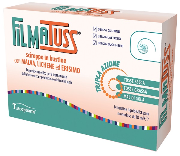 FILMATUSS SCIROPPO 14 BUSTINE LIQUID STICK PACK DA 10 ML - Farmadott.it
