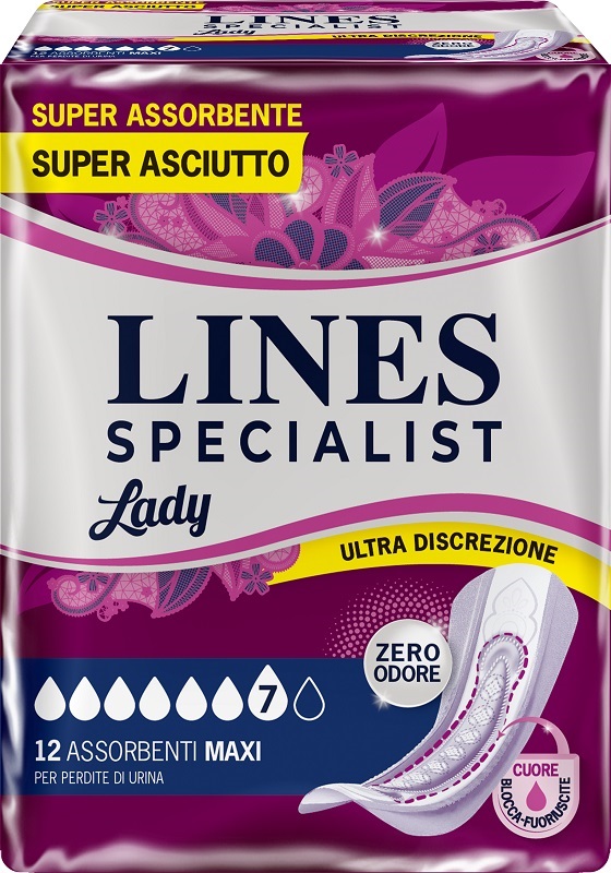 ASSORBENTI PER INCONTINENZA LINES SPECIALIST LADY 12 PEZZI - Farmadott.it