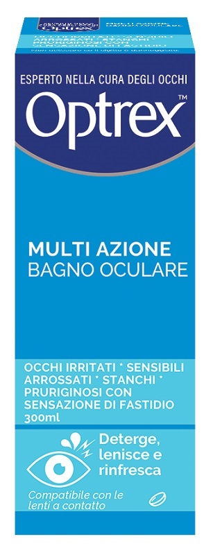 BAGNO OCULARE OPTREX MULTI AZIONE 300 ML + OCCHIERA FLESSIBILE - Farmadott.it