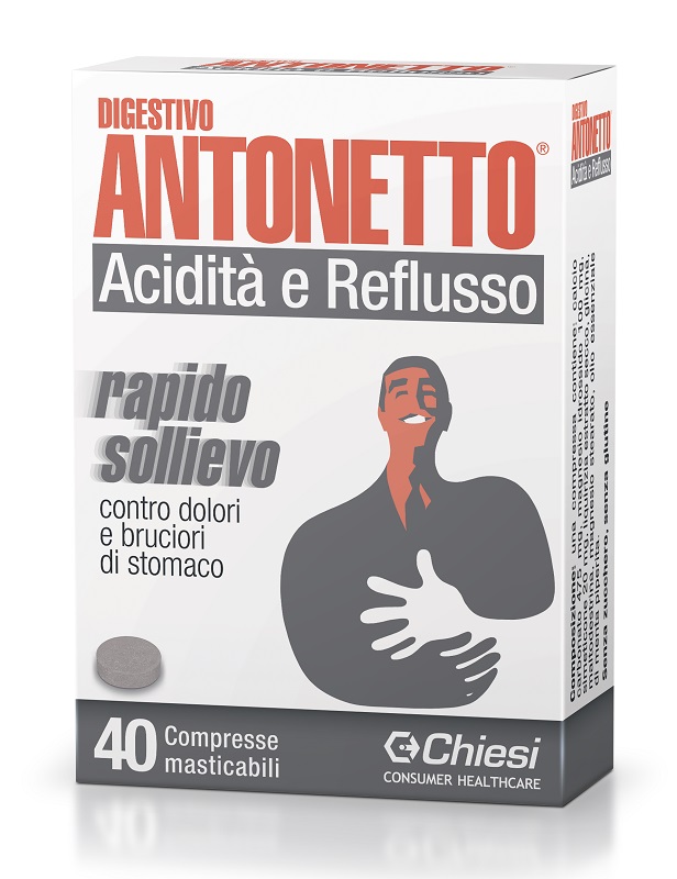 DIGESTIVO ANTONETTO ACIDITA' E REFLUSSO 40 COMPRESSE MASTICABILI - Farmadott.it