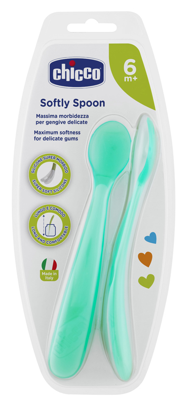 CHICCO CUCCHIAIO SILICONE MASCHILE BI PACK 6M+ - Farmadott.it