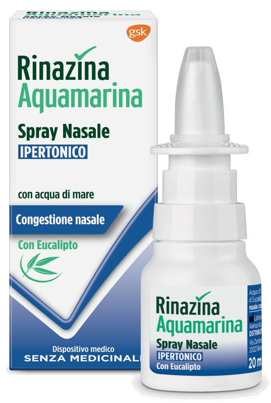 RINAZINA AQUAMARINA SPRAY NASALE IPERTONICO CON EUCALIPTO 20 ML - Farmadott.it