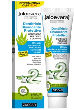 ALOEVERA2 DENTIFRICIO SBIANCANTE PROTETTIVO CON STEVIA 100 ML - Farmadott.it