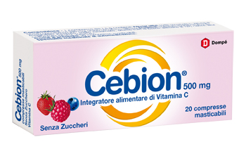 CEBION MASTICABILE SENZA ZUCCHERO VITAMINA C 500 MG 20 COMPRESSE - Farmadott.it