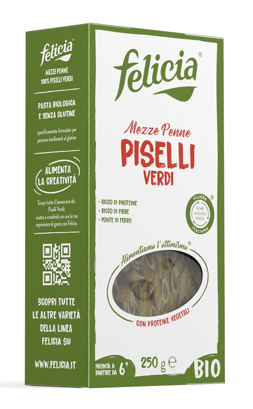 FELICIA BIO MEZZE PENNE PISELLI VERDI 250 G - Farmadott.it