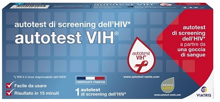 AUTOTEST VIH SCREENING DELL'HIV CONTIENE 1 AUTOTEST + SOLUZIONE + BISTURI + CEROTTO + GARZA + SALVIETTA DISINFETTANTE - Farmadott.it