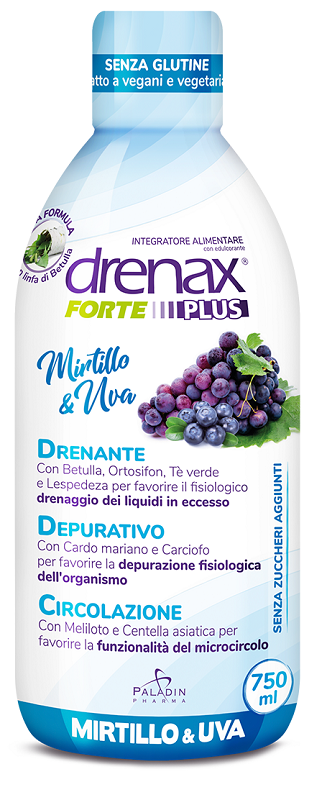 DRENAX FORTE PLUS ORIGINALE CON MIRTILLO E UVA 750 ML - Farmadott.it
