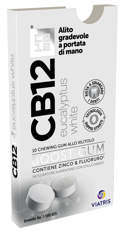 CB12 BOOST EUCALYPTUS WHITE 10 CHEWING GUM - Farmadott.it