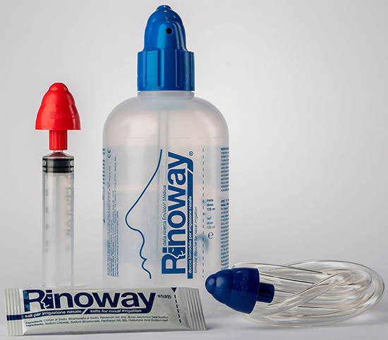 RINOWAY DOCCIA PER IRRIGAZIONE NASALE + 15 SALI ISOTONICI - Farmadott.it