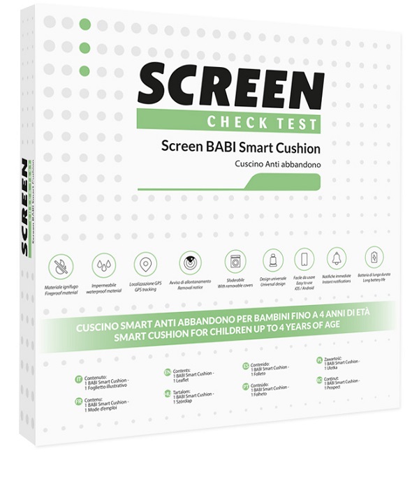 SCREEN BABI SMART CUSHION CUSCINO ANTIABBANDONO SEGGIOLINO AUTO CON ALLARME SONORO SU APP - Farmadott.it