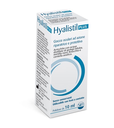 GOCCE OCULARI HYALISTIL PLUS ACIDO IALURONICO 0,4% ACQUA DISTILLATA DI GINKGO BILOBA + MIRTILLO NERO + FINOCCHIO + CENTELLA ASIATICA 10 ML - Farmadott.it