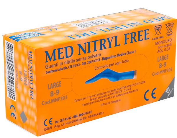 GUANTI NITRILE SENZA POLVERE LARGE 100 PEZZI GAMMADIS - Farmadott.it