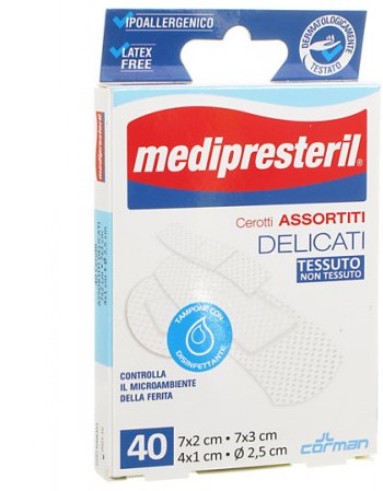 MEDIPRESTERIL CEROTTI DELICATI ASSORTITI 4 FORMATI 40 PEZZI - Farmadott.it