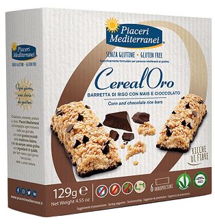 PIACERI MEDITERRANEI BARRETTA DI RISO CON MAIS E CIOCCOLATO 129 G - Farmadott.it