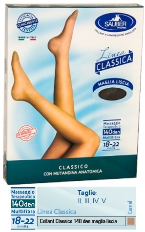 SAUBER CLASSICO COLLANT 140 DENARI MAGLIA LISCIA CAMEL 3 - Farmadott.it