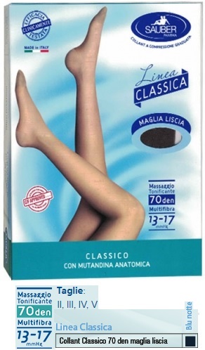 SAUBER CLASSICO COLLANT 70 DENARI MAGLIA LISCIA BLU NOTTE 2 - Farmadott.it