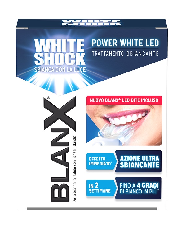 BLANX WHITE SHOCK TRATTAMENTO SBIANCANTE POWER WHITE 30 ML + LED BITE - Farmadott.it