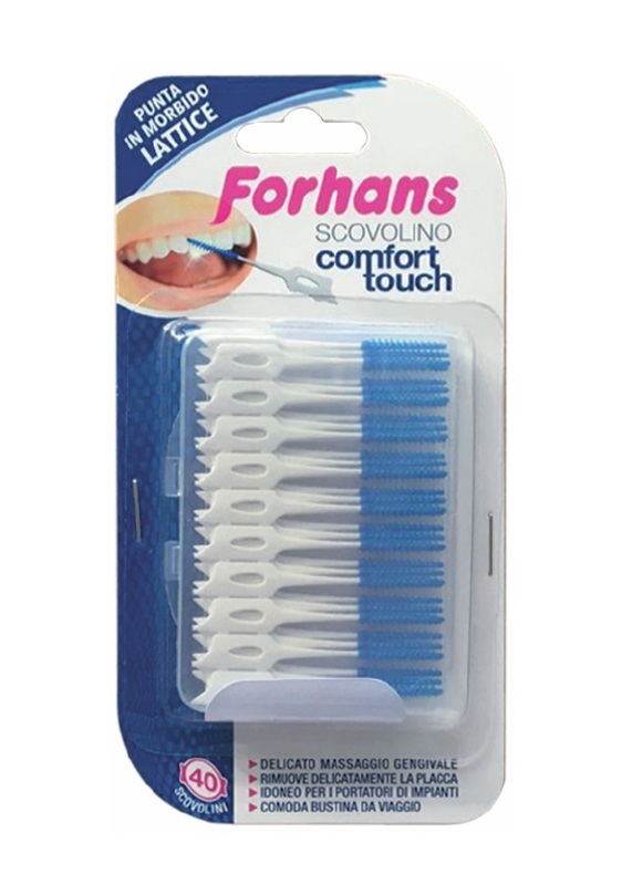FORHANS SCOVOLINO COMFORT TOUCH PUNTA IN LATTICE 40 PEZZI - Farmadott.it