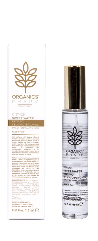 ORGANICS PHARM SWEET WATER PROFUMO DELICATO PER CAPELLI FINOCCHIO E ROSA 15 ML - Farmadott.it