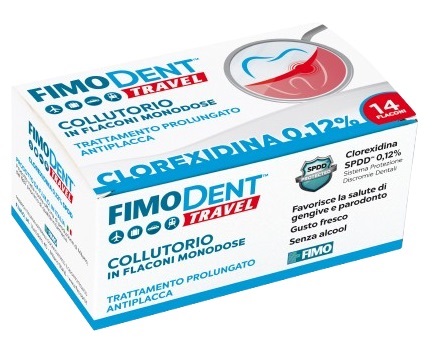 FIMODENT TRAVEL COLLUTORIO CLOREXIDINA SPDD 0,12% 14 FLACONCINI MONODOSE 10 ML - Farmadott.it