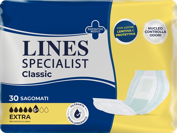 PANNOLONE LINES SPECIALIST CLASSIC SAGOMATO EXTRA 30 PEZZI - Farmadott.it