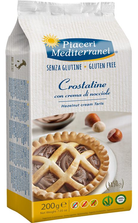 PIACERI MEDITERRANEI CROSTATINA CON CREMA DI NOCCIOLA 4 X 50 G - Farmadott.it