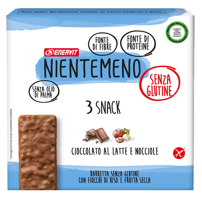 NIENTEMENO BAR CIOCCOLATO AL LATTE NOCCIOLE 3 X 33 G - Farmadott.it