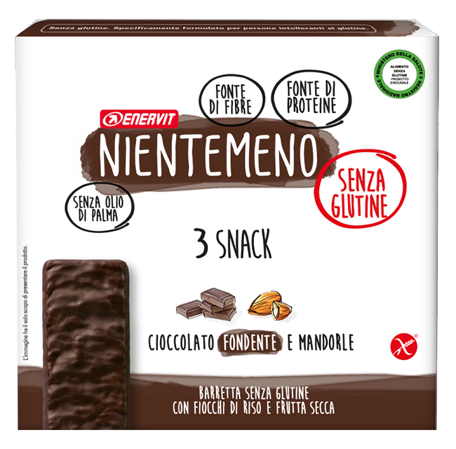 NIENTEMENO BAR FONDENTE MANDORLE 3 X 33 G - Farmadott.it