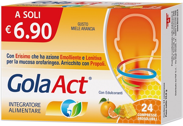 GOLA ACT MIELE ARANCIA 24 COMPRESSE OROSOLUBILI - Farmadott.it