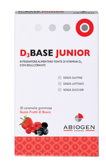 D3BASE JUNIOR 30 CARAMELLE GOMMOSE FRUTTI DI BOSCO - Farmadott.it