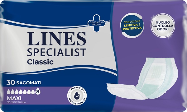 PANNOLONE PER INCONTINENZA LINES SPECIAL CLASSIC SAGOMATO MAXI 30 PEZZI - Farmadott.it