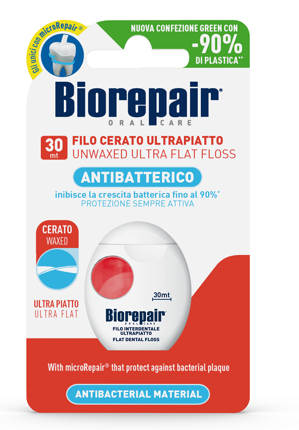 BIOREPAIR ORAL CARE ANTIBATTERICO FILO NON CERATO ULTRAPIATTO DENTI SENSIBILI 25+5 METRI - Farmadott.it