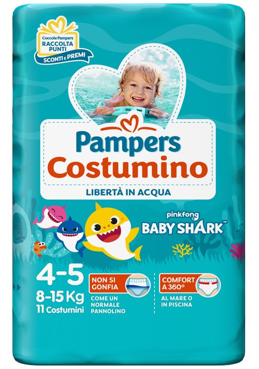 PAMPERS COSTUMINO BABY SHARK CP S 4-5 11 PEZZI - Farmadott.it