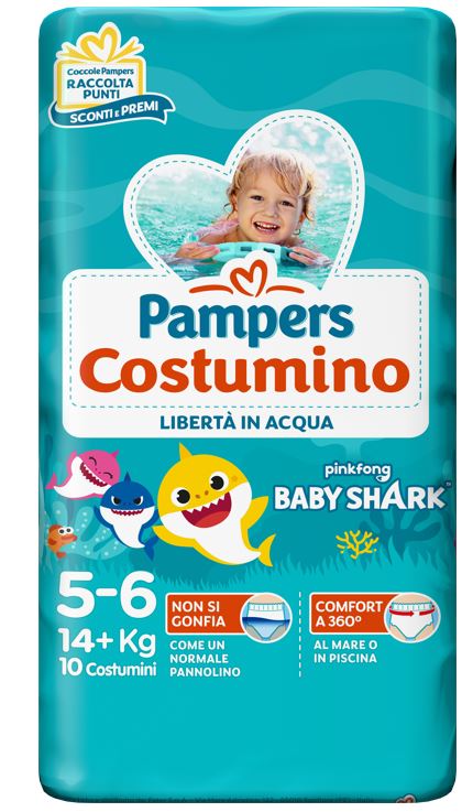 PAMPERS COSTUMINO BABY SHARK CP S 5-6 10 PEZZI - Farmadott.it