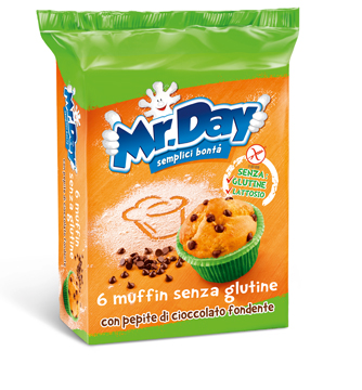 MR DAY MUFFIN SENZA GLUTINE CON PEPITE DI CIOCCOLATO FONDENTE 6 X 42 G - Farmadott.it