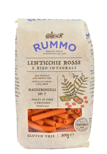 RUMMO MACCHERONCELLI N 7 LENTICCHIE ROSSE E RISO INTEGRALE 300 G - Farmadott.it