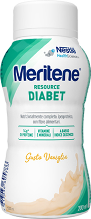 MERITENE RESOURCE DIABET VANIGLIA ALIMENTO IPERPROTEICO 28 VITAMINE E MINERALI 200 ML - Farmadott.it