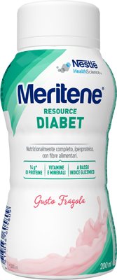 MERITENE RESOURCE DIABET FRAGOLA ALIMENTO IPERPROTEICO 28 VITAMINE E MINERALI 200 ML - Farmadott.it