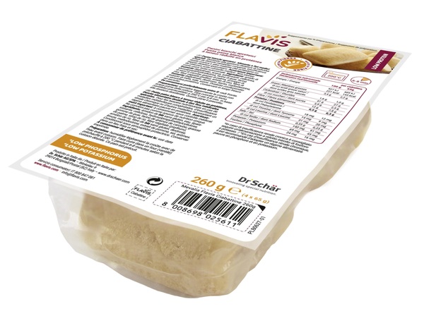 FLAVIS CIABATTINE PANINI BIANCHI APROTEICI 4 PEZZI DA 65 G - Farmadott.it