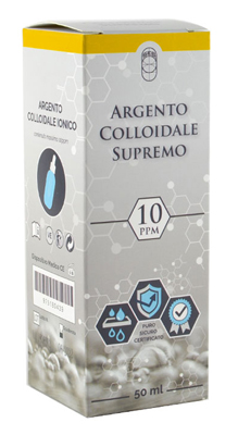 ARGENTO COLLOIDALE SUPREMO 10PPM CERTIFICATO CON CONTAGOCCE 50 ML - Farmadott.it