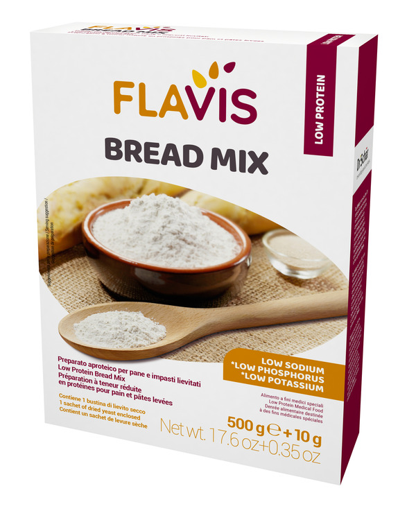 FLAVIS BREAD MIX PREPARATO PER PANE E IMPASTI LIEVITATI APROTEICI 500 G - Farmadott.it