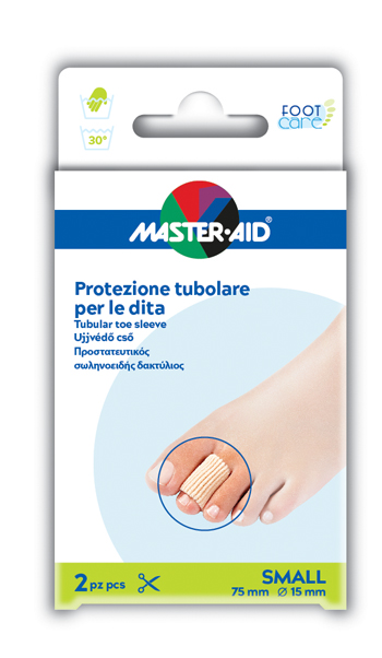 PROTEZIONE TUBOLARE IN GEL MASTER-AID FOOTCARE ELASTICIZZATO SMALL 7,5 CM 15 MM 2 PEZZI C4 - Farmadott.it