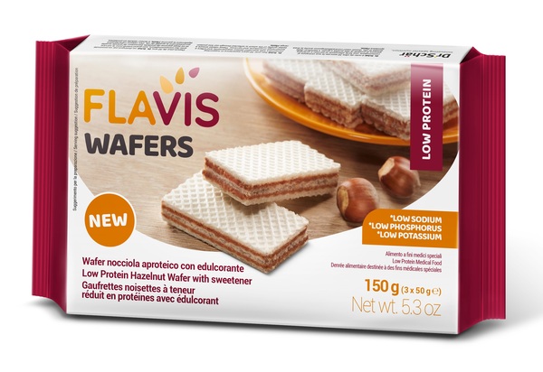 FLAVIS WAFERS NOCCIOLA APROTEICO 3 PORZIONI DA 50 G - Farmadott.it