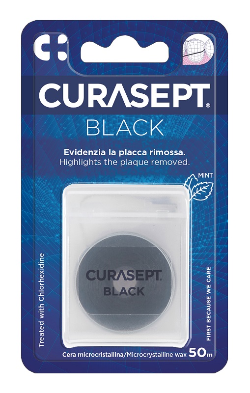 CURASEPT FLOSS CERATO NERO CLOREXIDINA - Farmadott.it