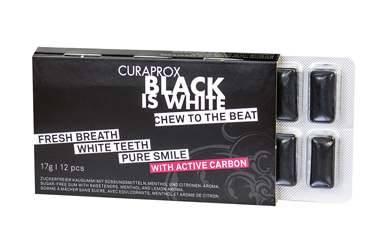 CURAPROX BLACK IS WHITE TO GO CHEWING GUM SLEEVE 12 PEZZI - Farmadott.it