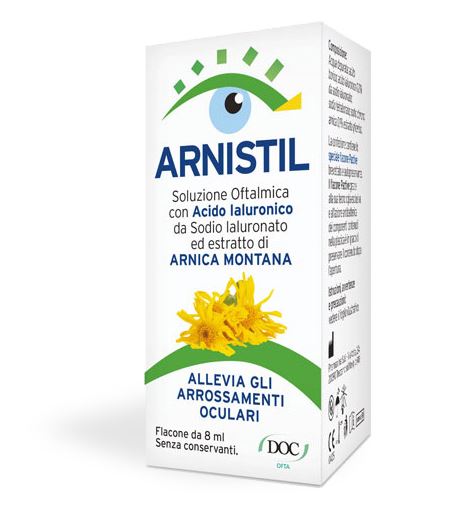 ARNISTIL SOLUZIONE OFTALMICA ACIDO IALURONICO 0,2% + ESTRATTO DI ARNICA MONTANA 0,1% FLACONE 8 ML - Farmadott.it